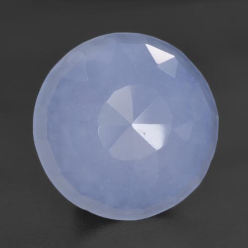 Calcedonia azul natural de 5,57 ct, corte redondo, translúcido
