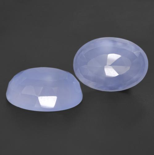 Gemas de calcedonia azul natural de 11,27 ct, corte óvalo, translúcido