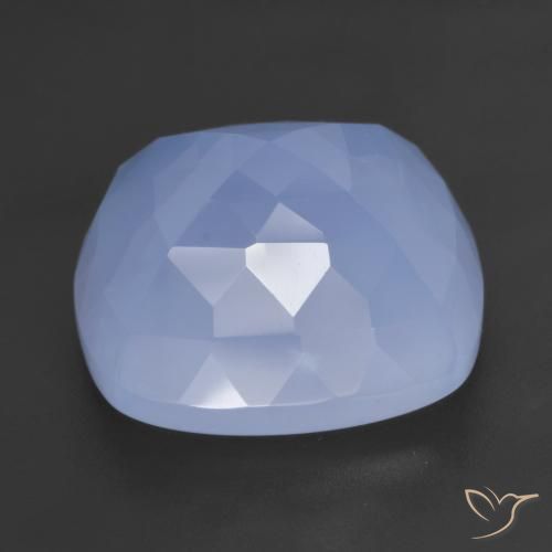 Calcedonia Azul púrpura natural de 13.44 ct, Corte Cojín, Translúcido