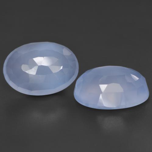 Gemas de Calcedonia Azul púrpura natural de 11.54 ct, Corte Óvalo, Translúcido