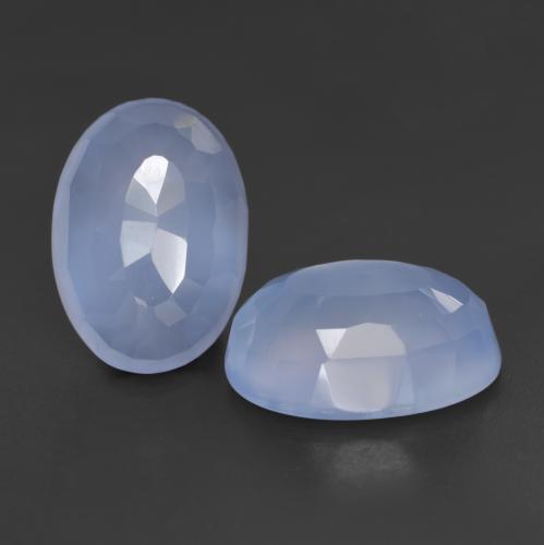 Gemas de Calcedonia Azul púrpura natural de 11.54 ct, Corte Óvalo, Translúcido