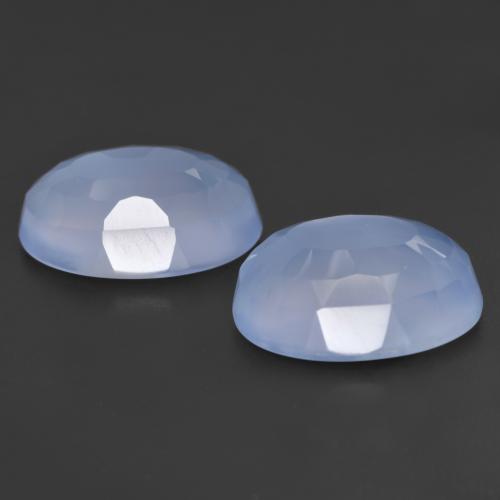Gemas de Calcedonia Azul púrpura natural de 11.54 ct, Corte Óvalo, Translúcido