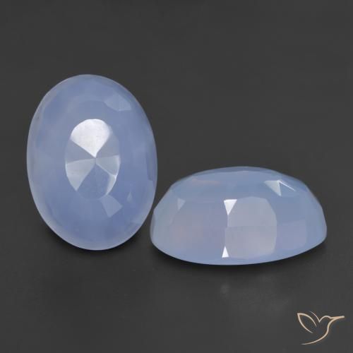 Gemas de Calcedonia Azul púrpura natural de 11.06 ct, Ovalada, Translúcido