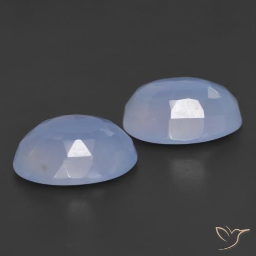 Gemas de Calcedonia Azul púrpura natural de 11.06 ct, Ovalada, Translúcido