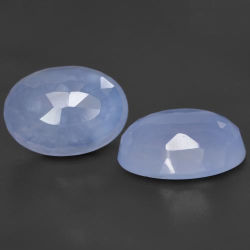 Gemas de calcedonia azul natural de 11,93 ct, corte óvalo, translúcido
