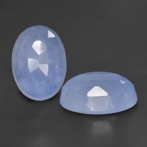 Gemas de calcedonia azul natural de 11,93 ct, corte óvalo, translúcido