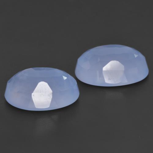 Gemas de calcedonia azul natural de 11,93 ct, corte óvalo, translúcido