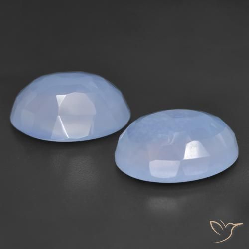 Gemas de Calcedonia Azul púrpura natural de 11.14 ct, Ovalada, Translúcido