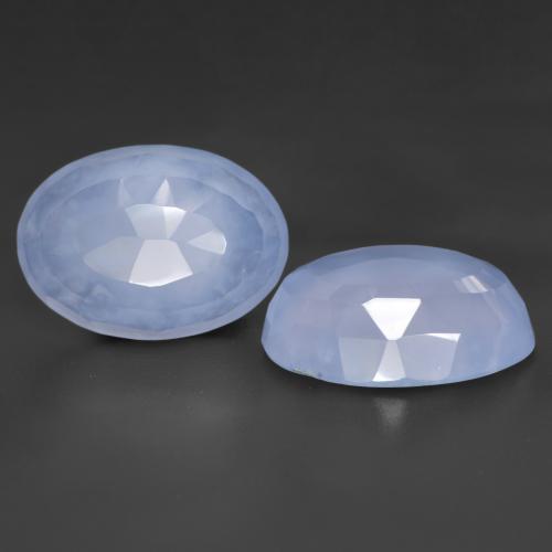 Gemas de calcedonia azul natural de 10,15 ct, corte óvalo, translúcido