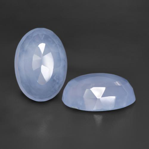 Gemas de calcedonia azul natural de 10,15 ct, corte óvalo, translúcido