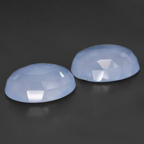 Gemas de calcedonia azul natural de 10,15 ct, corte óvalo, translúcido