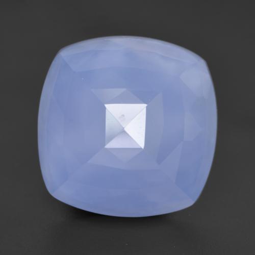 Calcedonia azul natural de 13,20 ct, corte cojín, translúcido