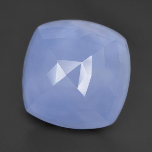 Calcedonia azul natural de 13,20 ct, corte cojín, translúcido