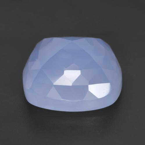 Calcedonia azul natural de 13,20 ct, corte cojín, translúcido