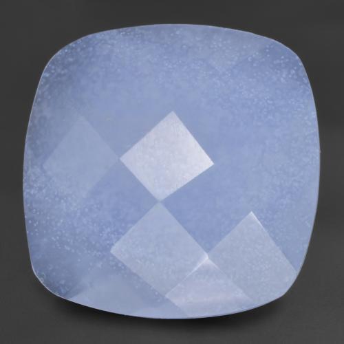Calcedonia azul natural de 12,52 ct, corte cojín, translúcido