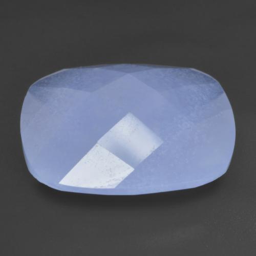 Calcedonia azul natural de 12,52 ct, corte cojín, translúcido