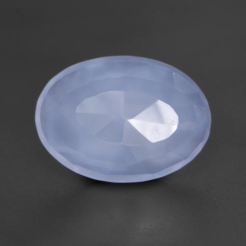 Calcedonia azul natural de 4,85 ct, corte óvalo, translúcido