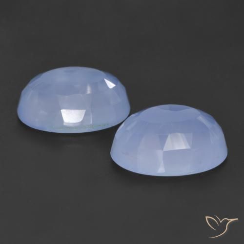 Gemas de Calcedonia Azul púrpura natural de 12.02 ct, Ovalada, Translúcido