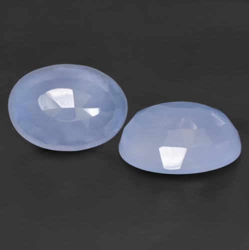 Gemas de Calcedonia Azul púrpura natural de 11.30 ct, Corte Óvalo, Translúcido