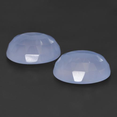 Gemas de Calcedonia Azul púrpura natural de 11.30 ct, Corte Óvalo, Translúcido