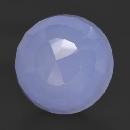 Calcedonia azul natural de 10,30 ct, corte redondo, translúcido
