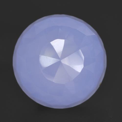 Calcedonia azul natural de 10,30 ct, corte redondo, translúcido