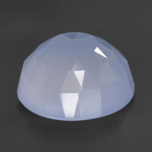Calcedonia azul natural de 4,66 ct, corte redondo, translúcido