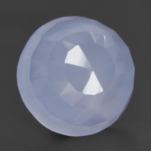 Calcedonia azul natural de 4,66 ct, corte redondo, translúcido