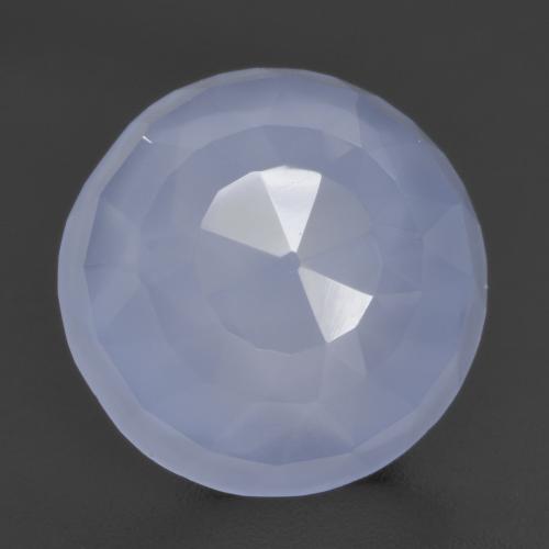 Calcedonia azul natural de 4,66 ct, corte redondo, translúcido