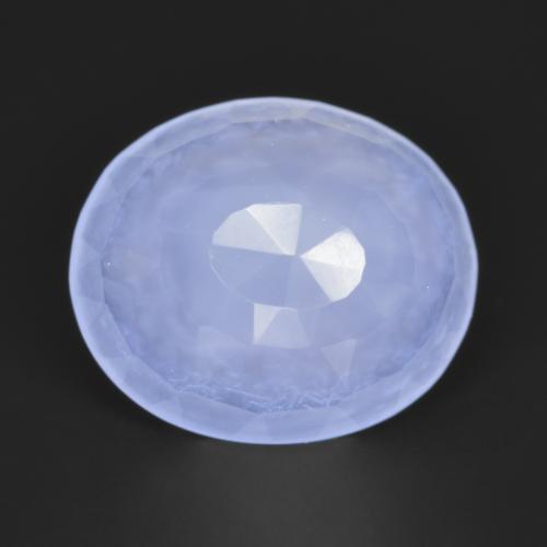 Calcedonia Azul violeta natural de 3.12 ct, Corte Óvalo, Translúcido