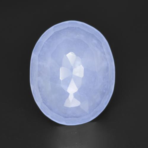 Calcedonia azul natural de 3,04 ct, corte óvalo, translúcido