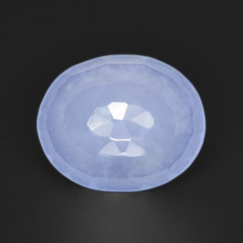 Calcedonia azul natural de 3,04 ct, corte óvalo, translúcido