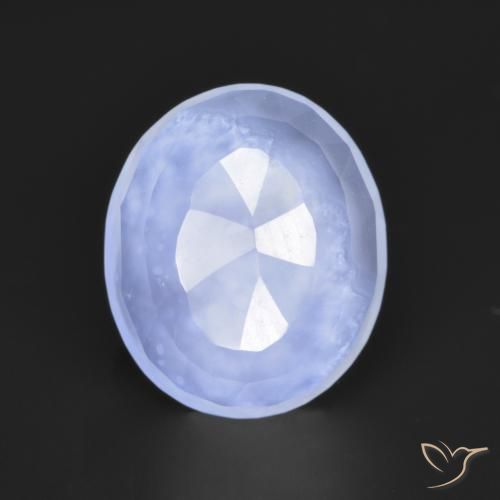 2.81ct Natural Azul púrpura claro Calcedonia, Ovalada, Translúcido