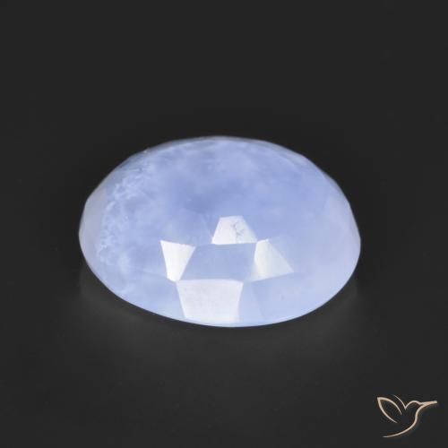 Calcedonia Azul púrpura claro natural de 2.81 ct, Ovalada, Translúcido