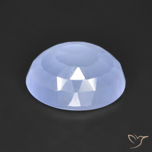 Calcedonia Azul claro natural de 3.26 ct, Corte Óvalo, Translúcido