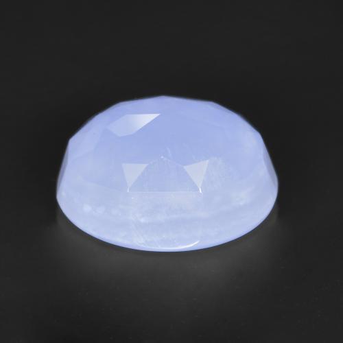 Calcedonia Azul claro natural de 3.59 ct, Corte Óvalo, Translúcido