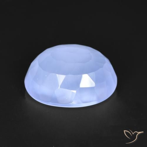 Calcedonia Azul claro natural de 3.22 ct, Corte Óvalo, Translúcido