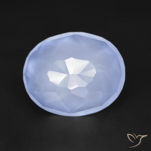 Calcedonia azul violeta natural de 3,19 ct, corte óvalo, translúcido