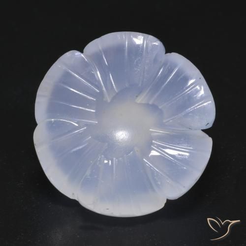11.62ct Natural Azul violeta Calcedonia, Corte Flor, Translúcido