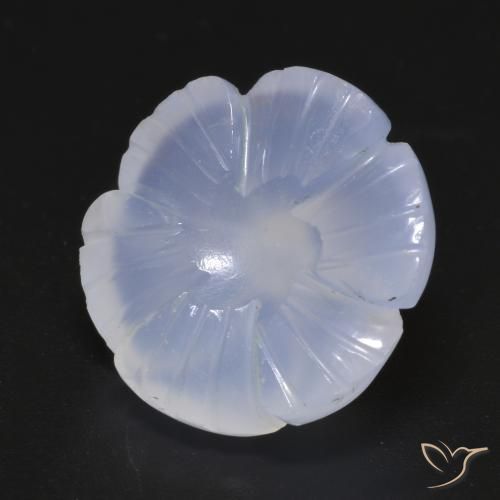 Calcedonia Azul violeta natural de 11.62 ct, Corte Flor, Translúcido