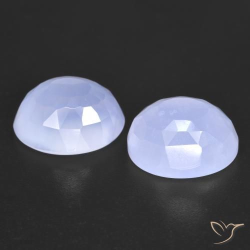 Gemas de Calcedonia Azul claro natural de 7.44 ct, Corte Óvalo, Transparente