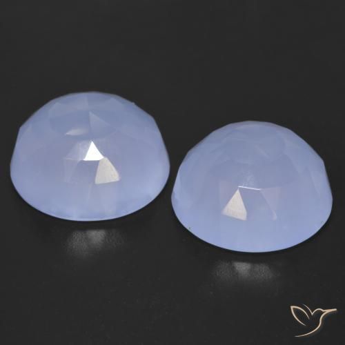 Gemas de Calcedonia Azul púrpura claro natural de 15.55 ct, Redondo, Transparente