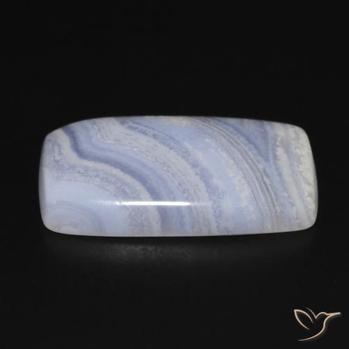 Calcedonia Azul violeta natural de 18.57 ct, Forma Cojín, Opaco