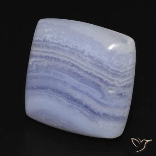 Calcedonia Azul púrpura claro natural de 15.17 ct, Forma Cojín, Opaco