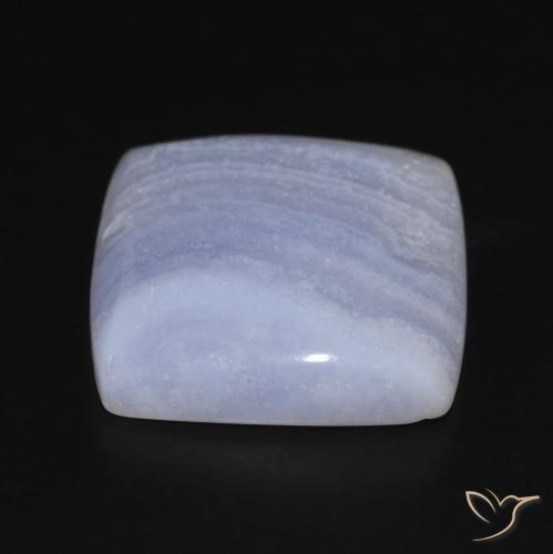 Calcedonia Azul púrpura claro natural de 15.17 ct, Forma Cojín, Opaco