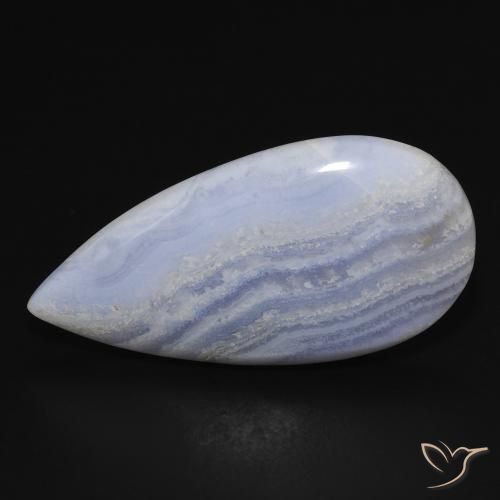 19.41ct Natural Azul violeta Calcedonia, En forma de pera, Opaco