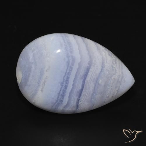Calcedonia Azul violeta natural de 14.58 ct, En forma de pera, Opaco