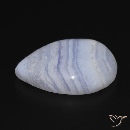 Calcedonia Azul violeta natural de 14.58 ct, En forma de pera, Opaco
