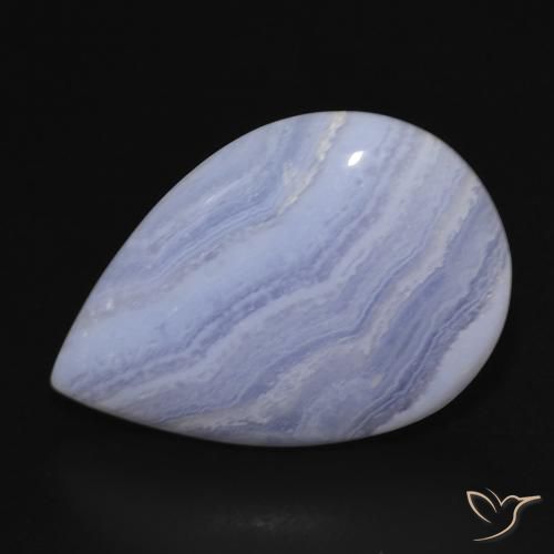 17.18ct Natural Azul púrpura claro Calcedonia, En forma de pera, Opaco