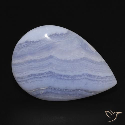 Calcedonia Azul púrpura claro natural de 17.18 ct, En forma de pera, Opaco
